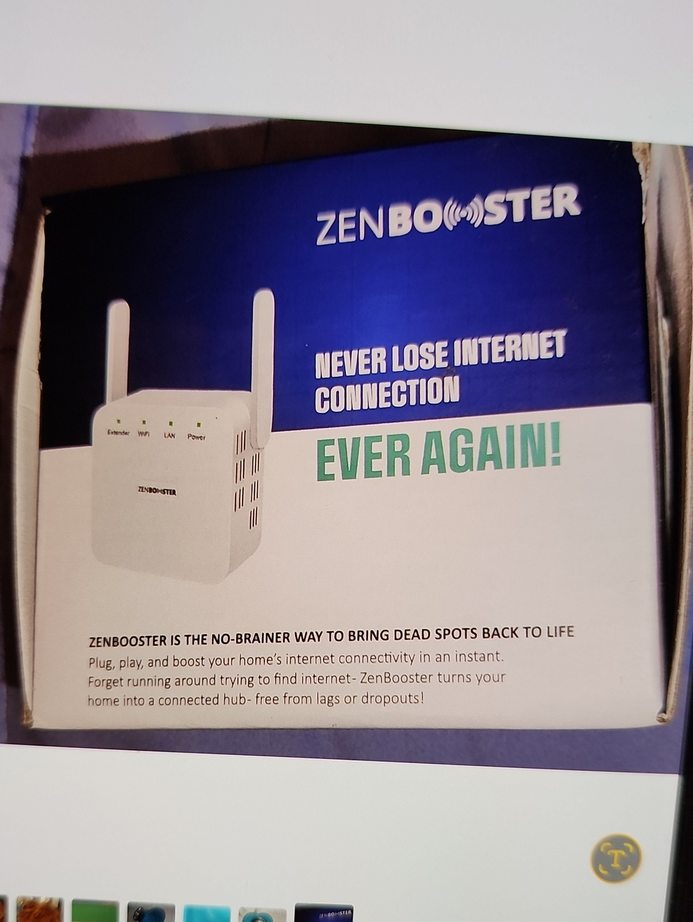 White Wi‑Fi Range Extender with Dual Antennas 300Mbps 2.4Ghz